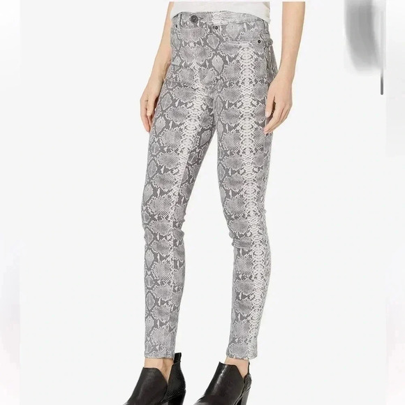 Hudson Jeans Barbara High-Rise Super Skinny in Metallic Python Size 25 - Picture 1 of 9